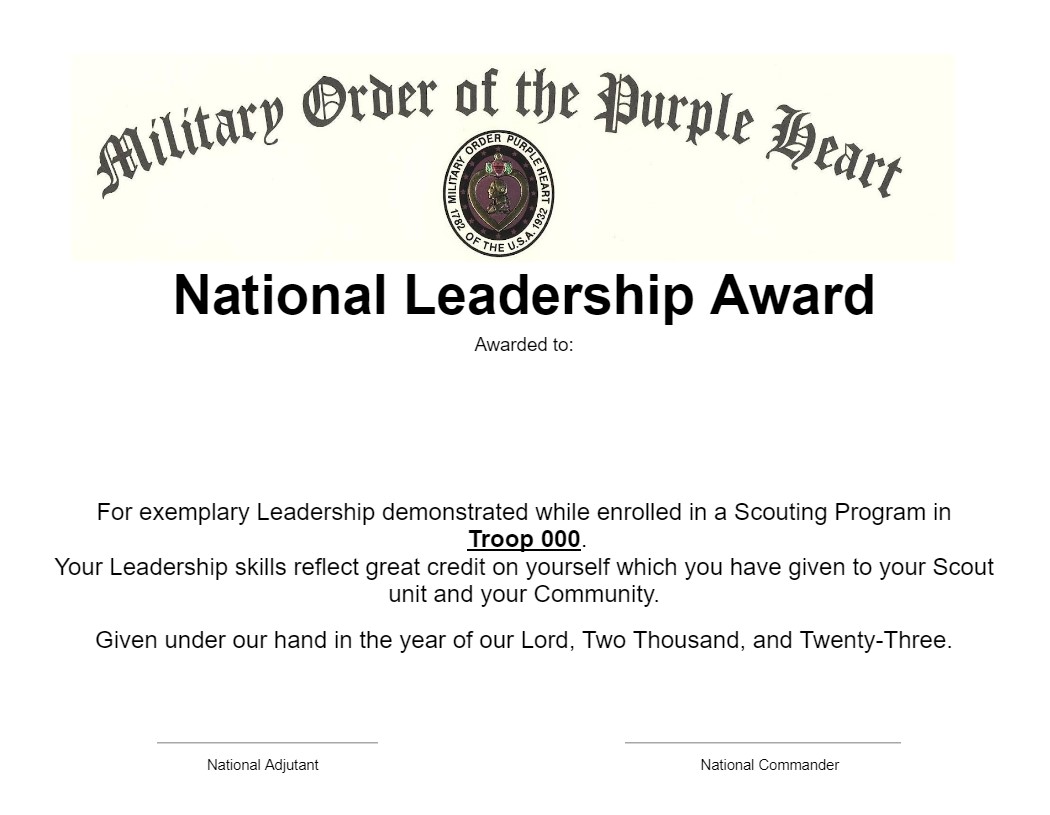 Example of Leadership Award